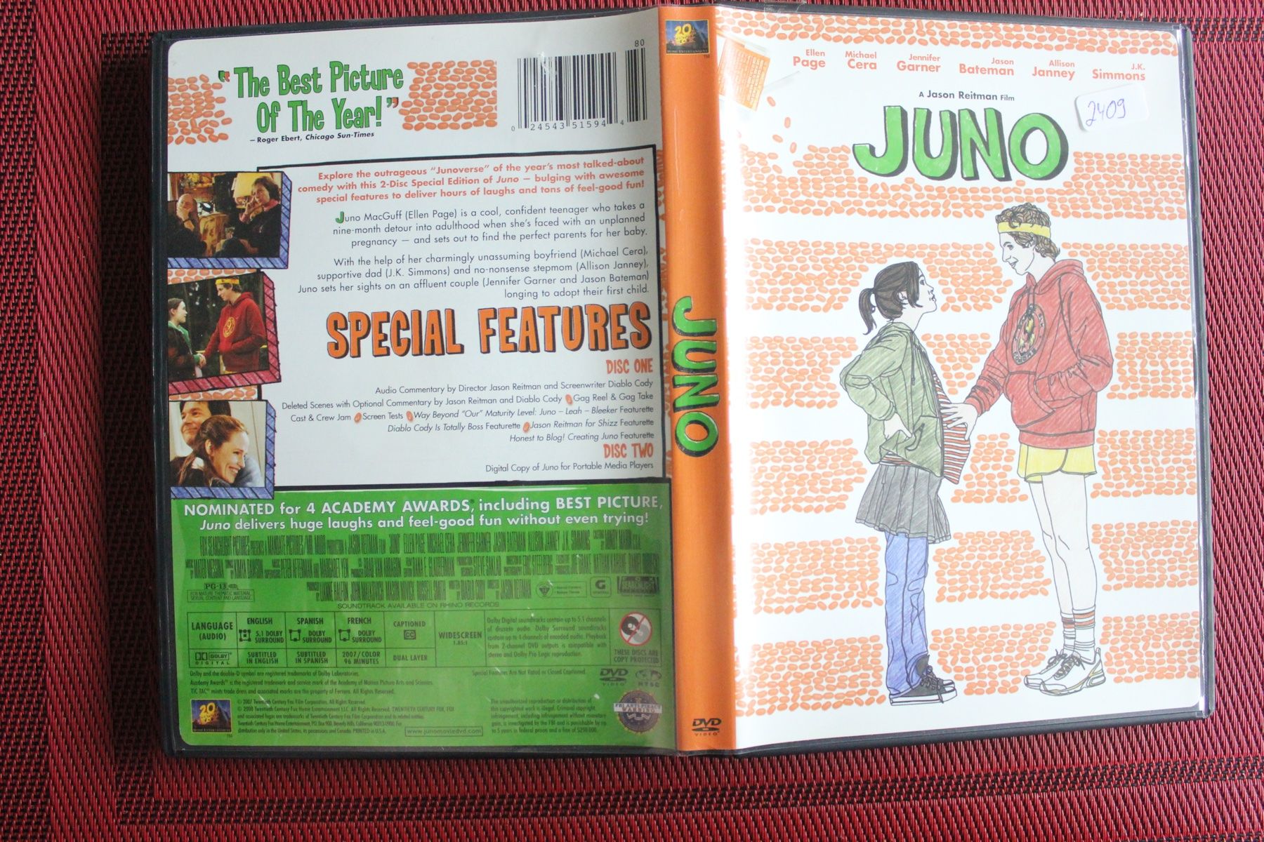 Tutti i DVDs: Juno (DVD, 2008, 2-Disc Set)Eng,Fr.SP DVD (2409) – Usato da Geroldswil venduto da Schlumpfine1973