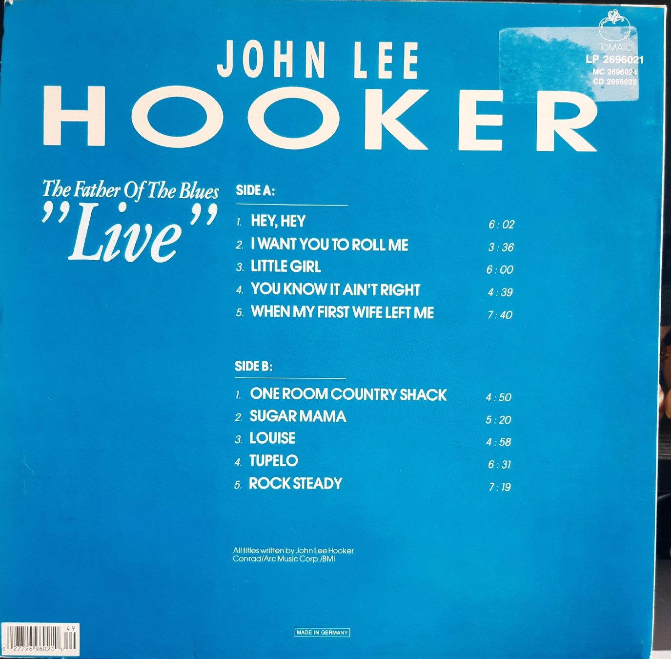 Dischi in vinile: JOHN LEE HOOKER: The Fatherof The Blues "Live" – Usato da Frick venduto da kyb_yq8h 1