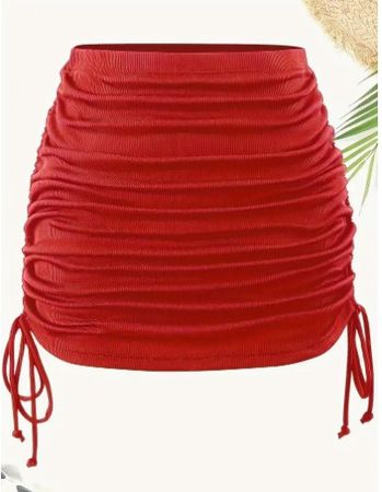 NEUER Minirock uni rot seitlich verstellbar Gr. XS - 226203