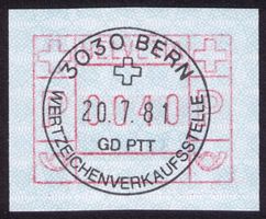 ATM 6_0040 ET/FD-Voll-O 20.7.81 BERN WERTZEICHENVERKAUFSST.!