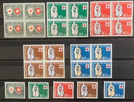 1957 Pro Patria / Satz Einzel und Viererblöcke **