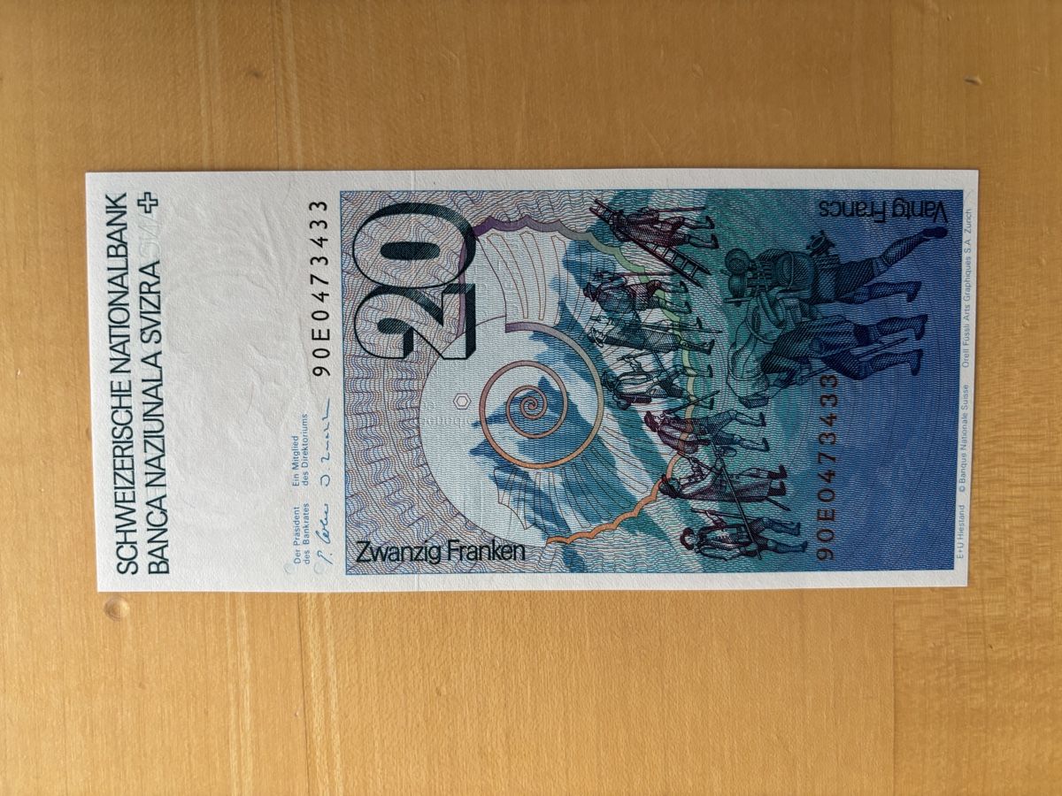 Banconote: Schweizer 20 Franken Note Horace Benedict de Saussure – Nuovo (secondo la descrizione) da Obernau venduto da taunus1958 2