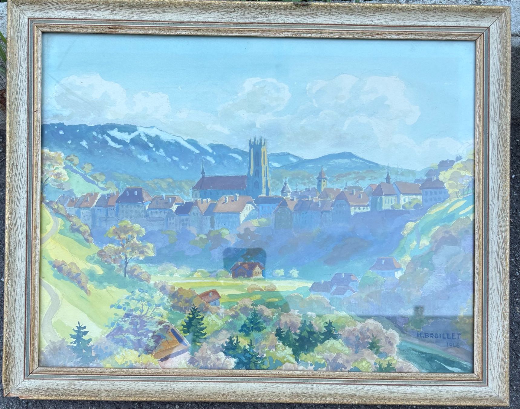 Gemälde: Fribourg, 1946. Par Henri Broillet – Gebraucht aus Vétroz von Target