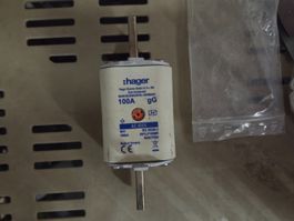 Sicherung Schmelzsicherung 100A 400v NH1 Hager NH1LP100MR