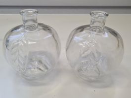 2 Apfel Deko Vasen Glas Vintage Shabby Landhaus Frühling