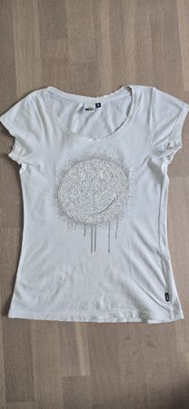 Sommer T-Shirt mit Smiley Glitzer Gr. S, Top Zustand