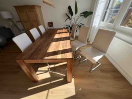 6 Freischwinger Stühle Weiss - Kunstleder