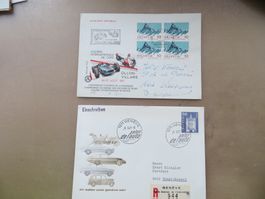 2 gelaufene  Sonderbriefe Auto/Renn-Veranstaltungen 1967