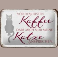 🔥 KAFFEE & KATZEN Blechschild 🎀 12x18cm OVP 🔥