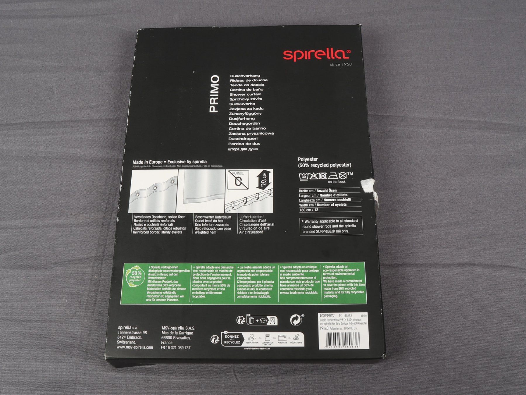 Spirella Tende: SPIRELLA Primo white Duschvorhang – Nuovo (secondo la descrizione) da Steinen venduto da Restwert_Steinen 6