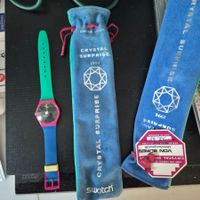 Swatch Crystal Surprise 1994 Armbanduhr mit Schutzhülle