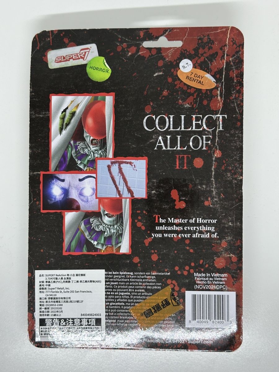 Statuette: IT Pennywise ReAction Figur Super7 Horror Sammelfigur – Nuovo e nell'imballaggio originale da Baden venduto da Game-Fiction 1
