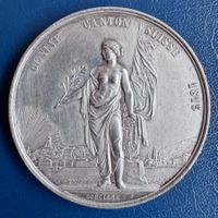 Schützenmedaille Genf 1851 Silber R:572 b)