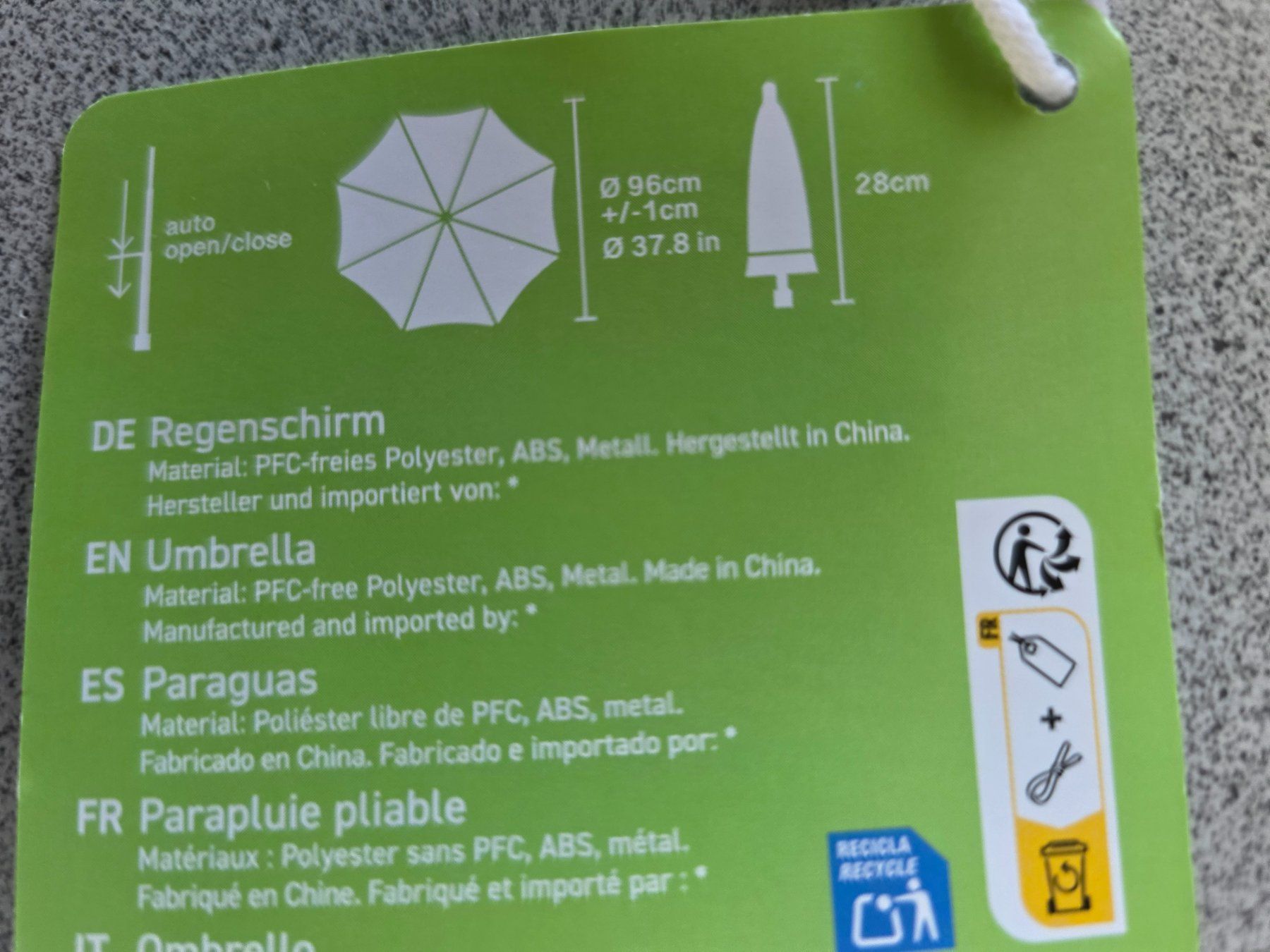 Ombrelli: Regenschirm, Umbrella, neu – Nuovo e nell'imballaggio originale da Burgdorf venduto da Liss 1