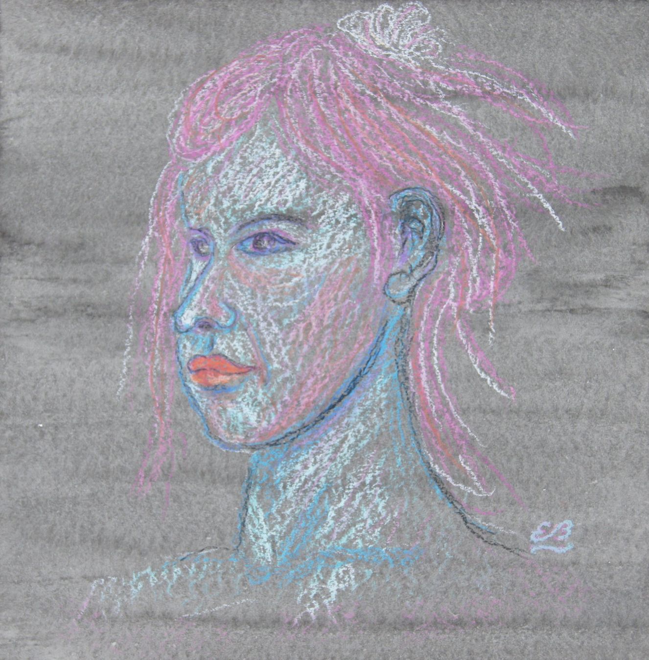 Dipinti: Zeichnung: Blue girl – Nuovo (secondo la descrizione) da Fribourg venduto da erw_68dx