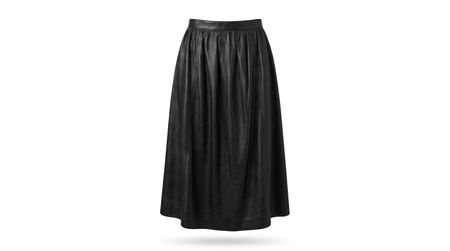 Vintage Damen Lederrock schwarz knielang in gutem Zustand