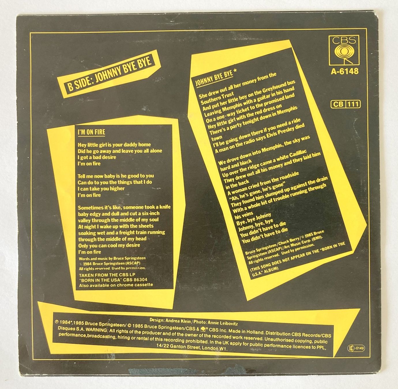 Schallplatten: BRUCE SPRINGSTEEN - I'M ON FIRE – Gebraucht aus Bottens von hotter-than-hell 1