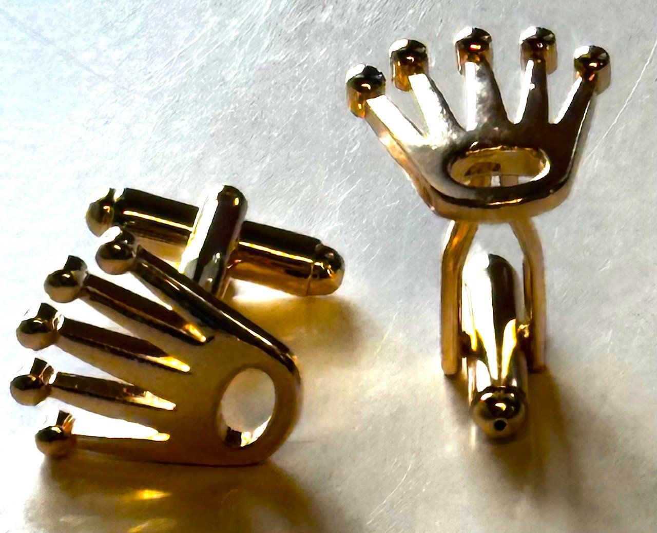 Gemelli: Manschettenknöpfe Messing poliert – Nuovo e nell'imballaggio originale da Burgdorf venduto da XJ6 2
