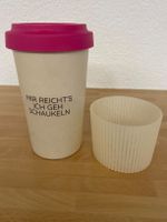 Trinkbecher , 16 cm hoch "Mir reicht's ich geh schaukeln"