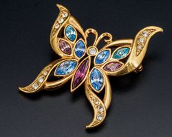 Vintage Brosche; Schmetterling