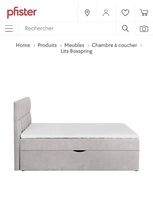 Lit Boxspring gris