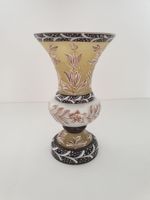 VINTAGE VASE OPALINGLAS MIT EMAILMALEREI FRANKREICH
