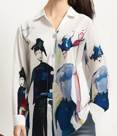 Chic e particolare camicia-tg S/M-nuovo stile