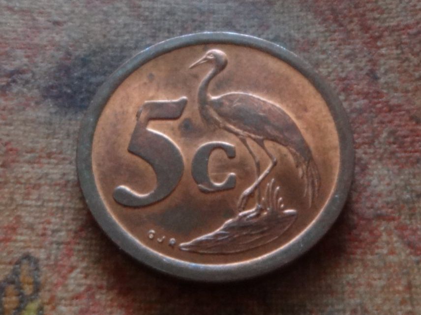 Alle Münzen: AFRIQUE DU SUD   5  Cents   1990 – Gebraucht aus Romanel-sur-Lausanne von Swift13 1