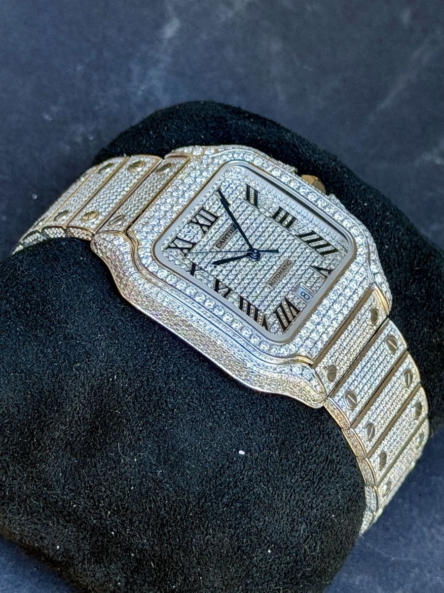 Cartier Orologi: Cartier Santos Iced Out Automatic Fullset Neu – Nuovo (secondo la descrizione) da Winterthur venduto da YSCHU 3