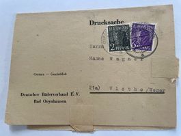 Deutscher Brief, 2 seltenen Briefmarken, 1.3.47, s.Abbildung