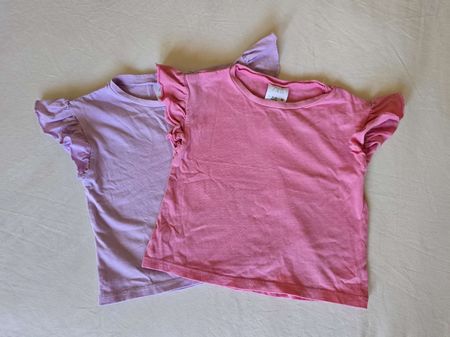 Lot de 2 T-shirts rose et violet Zara, taille 9-12 mois