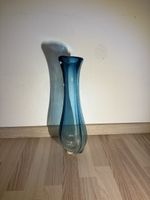Vase en verre bleu vintage style Murano 28cm bon état
