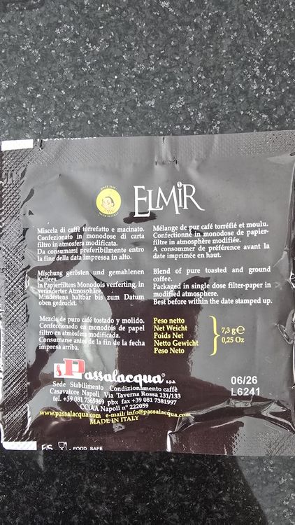 ELMIR Caffè gemahlener Filterkaffee Pads 73g MHD 06/26 2