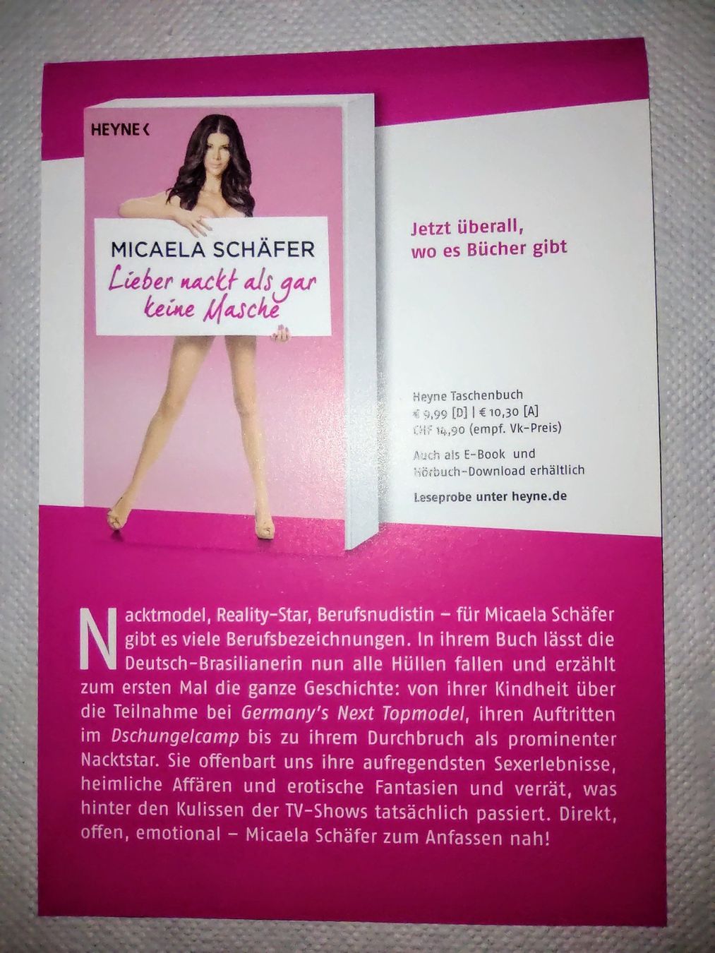 Autografi: MICAELA SCHÄFER AUTOGRAMM ** ORIGINAL ** – Usato da Lupfig venduto da Womewome 1