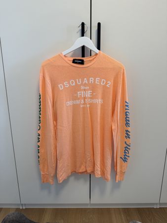  Dsquared2 Langarmshirt orange bedruckt Grösse M