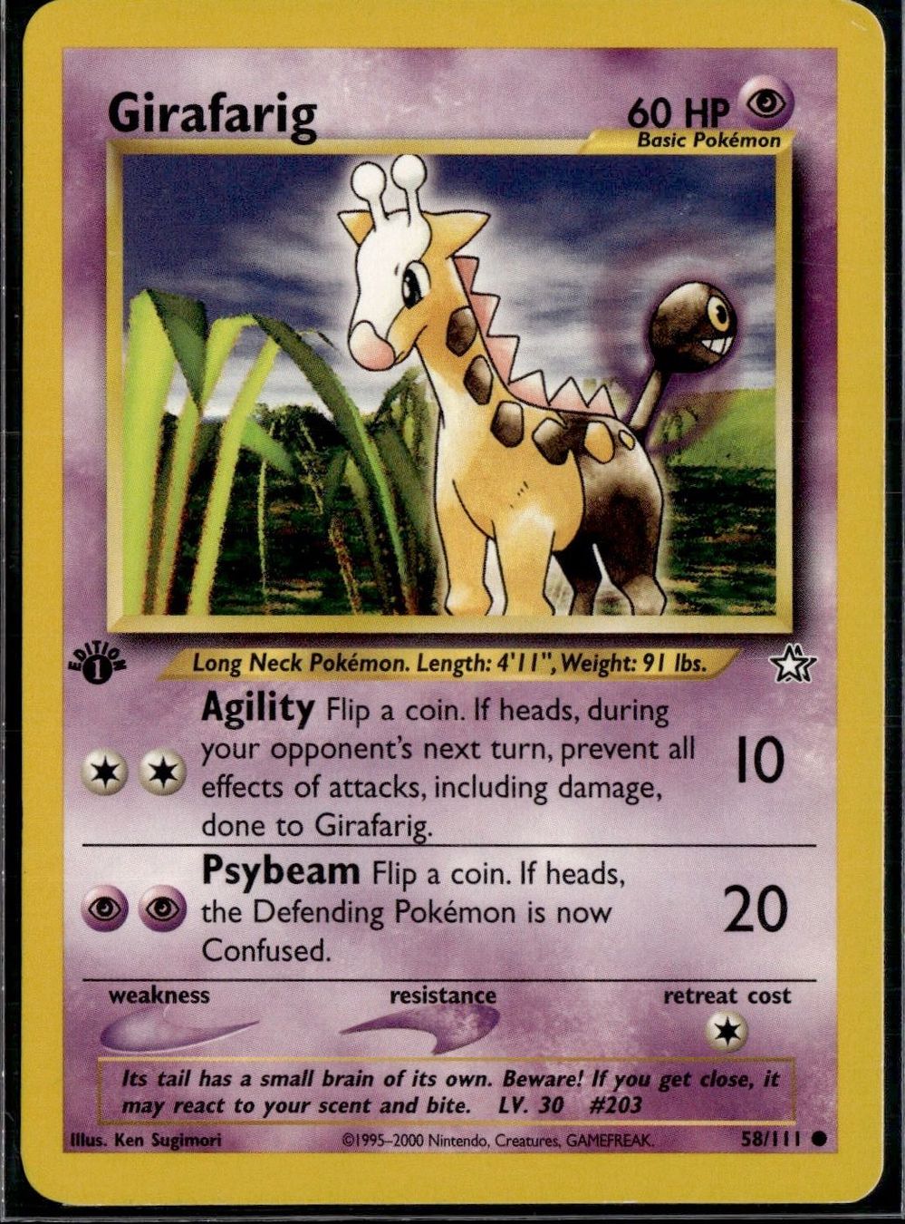 Pokémon Carte collezionabili: Girafrig 58/111 Neo Genesis 1st Edition – Usato da Zürich venduto da pokemon_cards