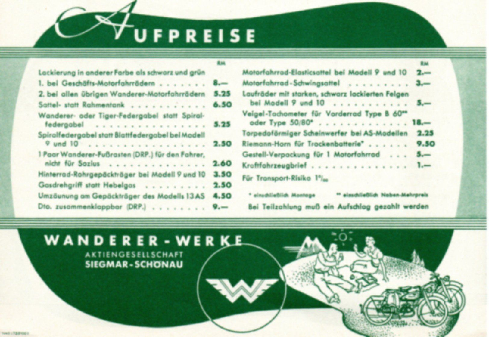 Strada: Wanderer-Motorfahrräder - Originalpreisliste – Usato da Malans GR venduto da Chueche427 1