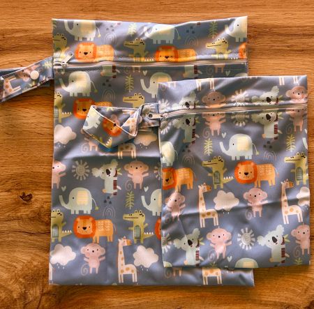 Set 2x Wetbag / Nasstasche / Beutel  Motiv Tiere