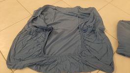 K..42 R) Fixleintuch 2er Set Hellblau