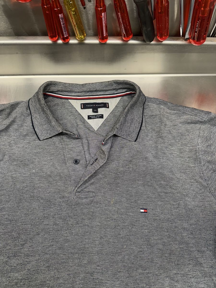 Tommy Hilfiger T-shirt: Herren Polohemd Tommy Hilfiger Grau – Usato da Schwende venduto da weesli 1