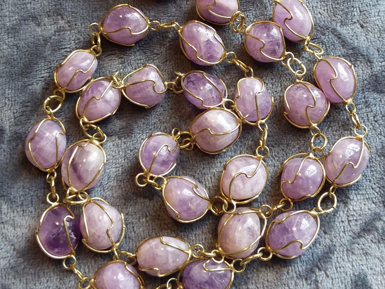 Catenine: Amethyst Kette, Lila, Echt, goldig gefasst – Usato da Zürich venduto da helsan
