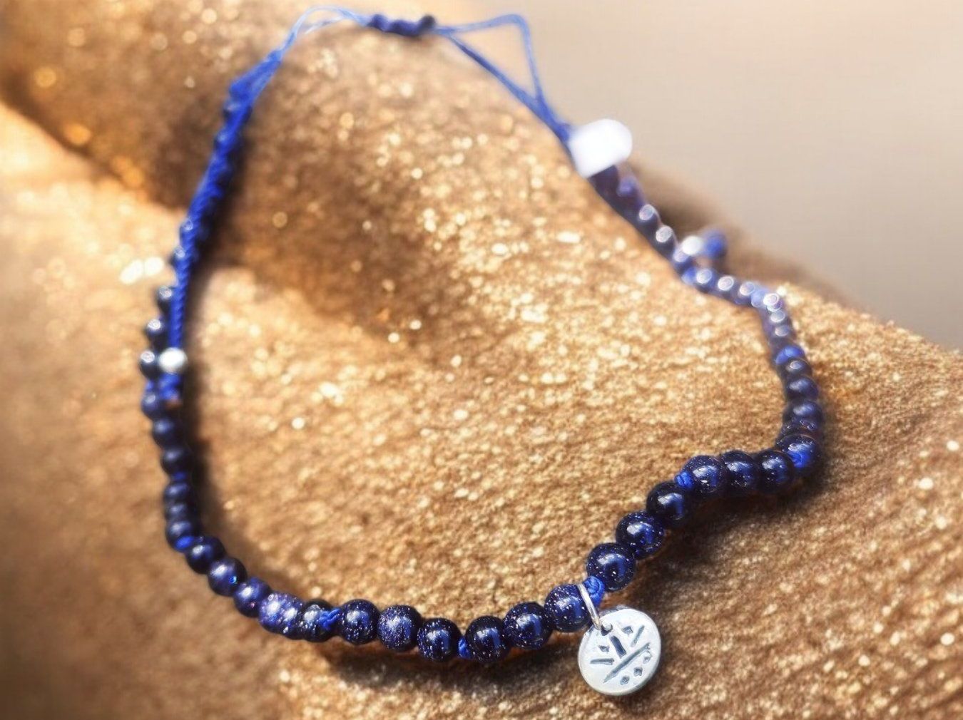 Bracciali & Braccialetti: Fusskette Blaufluss & Silber – Nuovo e nell'imballaggio originale da Aarau venduto da Schmuckhoehle_MD 1