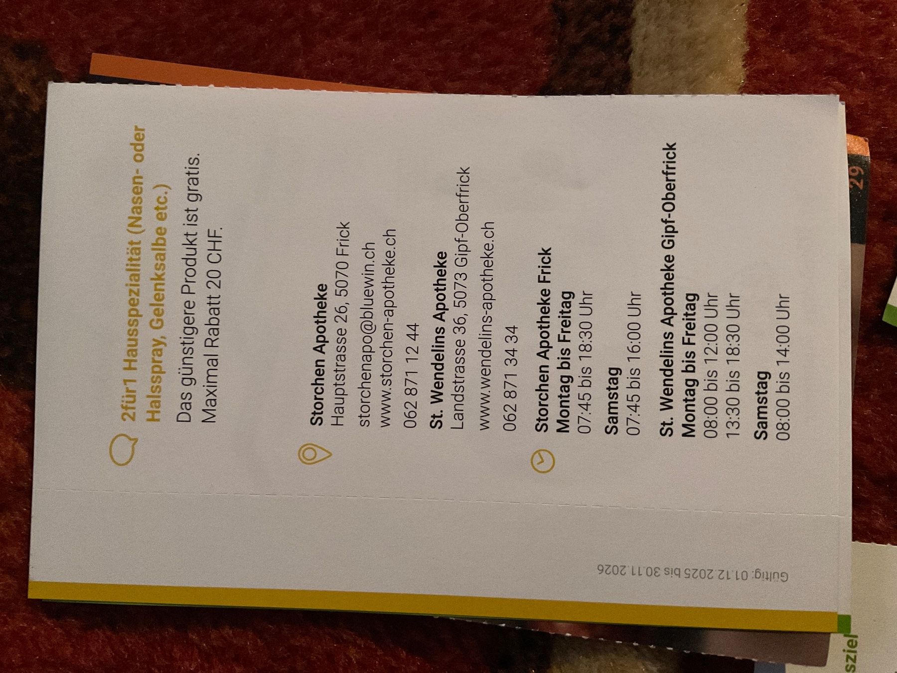 Gutscheine: Trois Bons à Gipf-Oberfrick – Neu (gemäss Beschreibung) aus Düdingen von Yellow 6