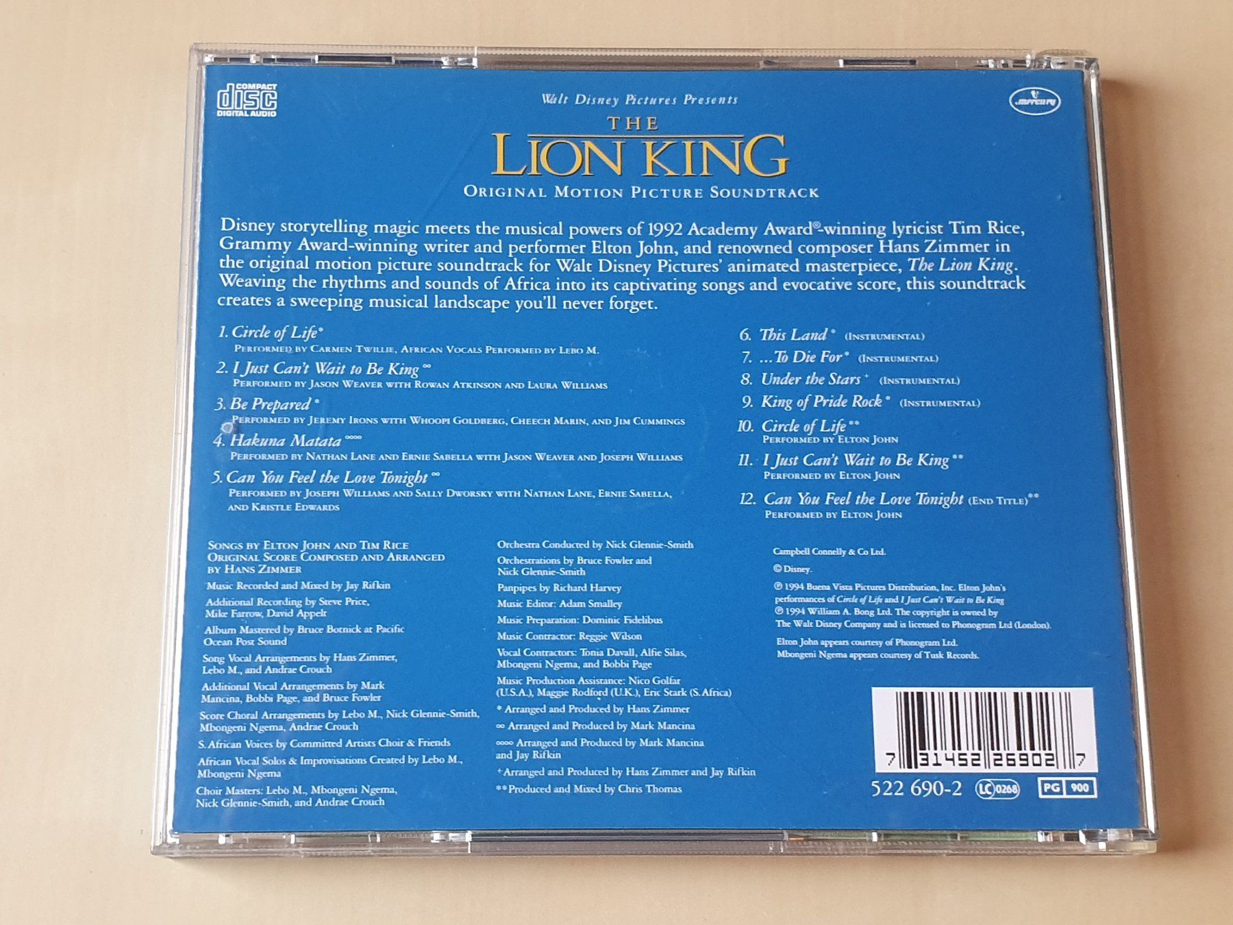CDs: The Lion King – Gebraucht aus Stansstad von collectorsshop 1