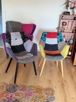 Design-Esszimmerstühle im Patchwork-Look