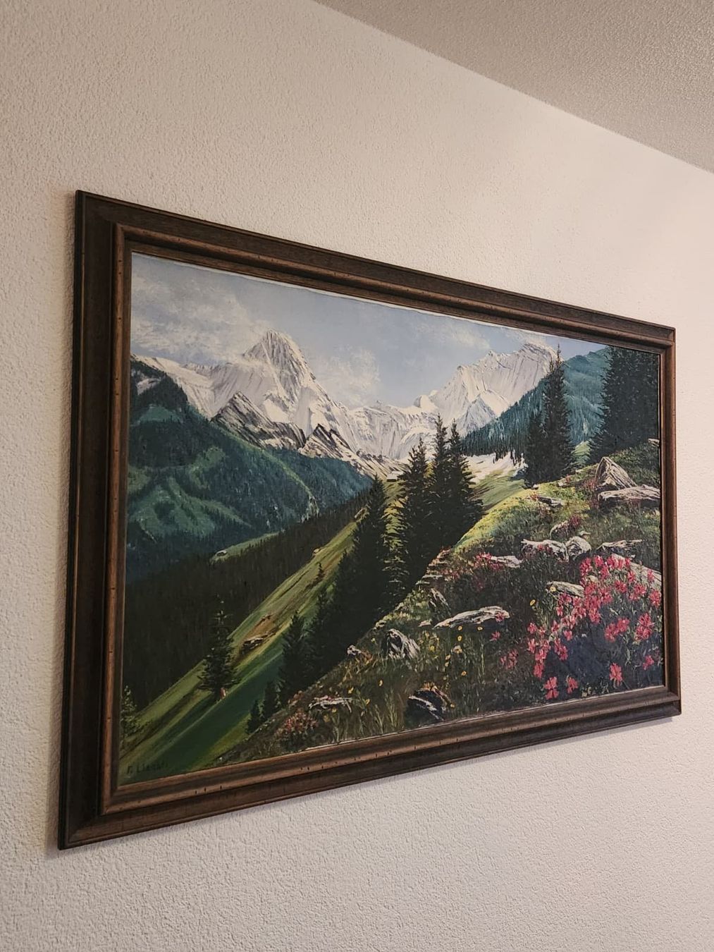 Dipinti: Bild/ Gemälde Mürren mit Blick auf Eiger, Mönch, Jungfrau – Usato da Eriz venduto da BeachMontain 1
