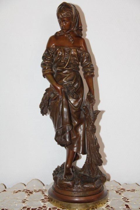 Sculture & Statue: Antique sculpture en bronze signe . – Usato da Praz (Vully) venduto da pikuluka1