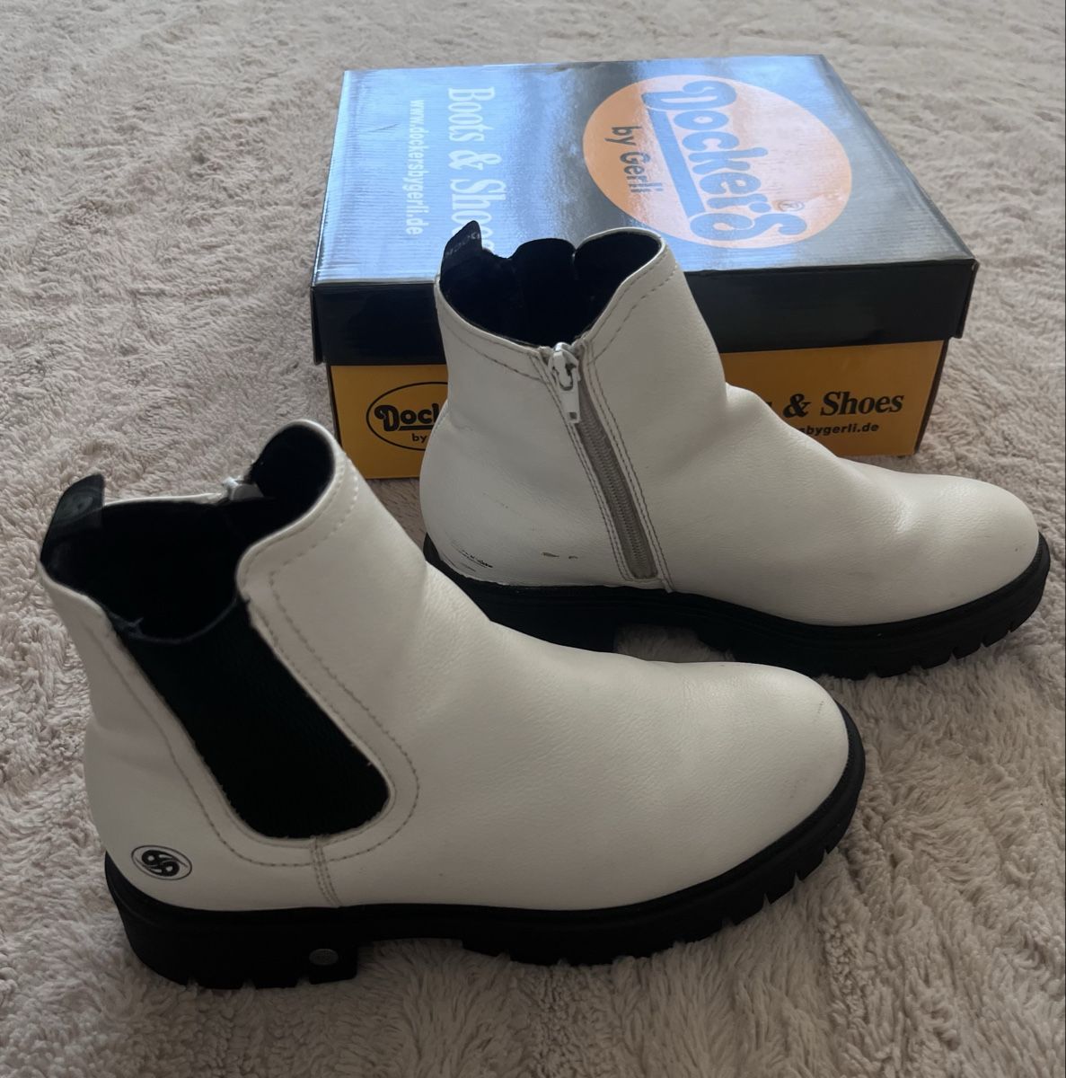 Damenschuhe: Dockers by Gerli Ankle Boot - weiss Gr. 39 – Gebraucht aus Belp von Solyluna