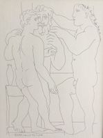 Pablo Picasso  " Deux Hommes sculptés "