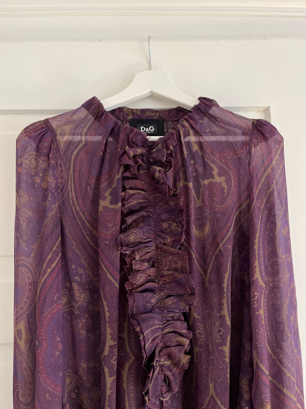 Dolce & Gabbana Camicette: Dolce & Gabbana Bluse violett gemustert – Usato da Zürich venduto da bretxo 2
